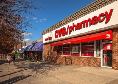 Nearby pharmacy and neighborhood shops